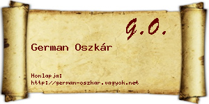 German Oszkár névjegykártya